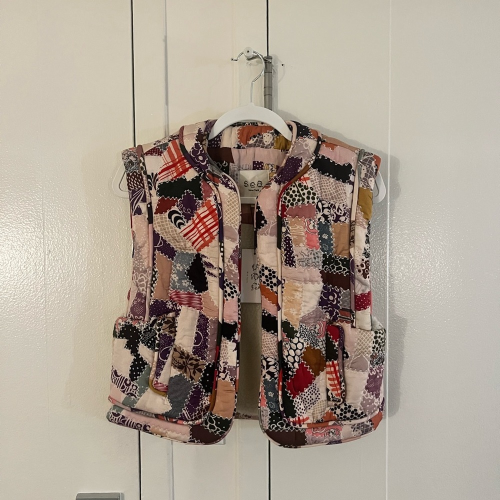NWT SEA New York - Fleece Lined Patchwork Vest